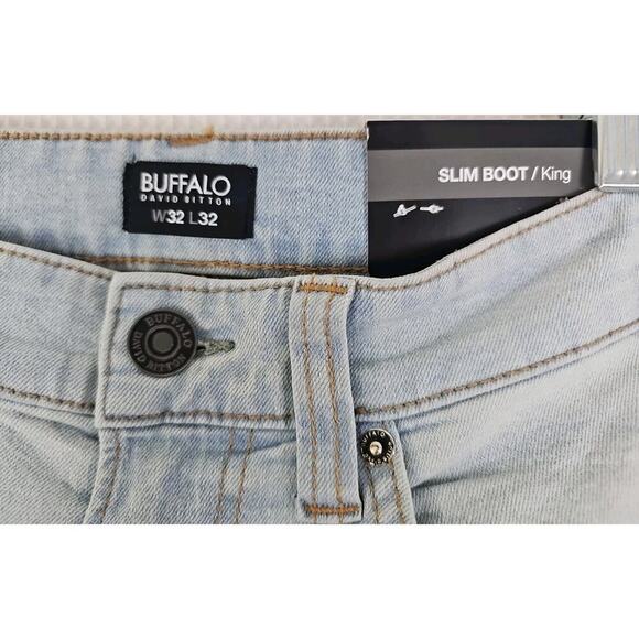 Buffalo David Bitton~Mens 32×32~Blue Slim Boot/King Jeans ASH-X Zip Fly $109 NWT - Picture 4 of 16